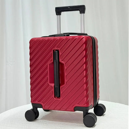 14-Inch Carry-on Suitcase Suitable For Both Men And Women For Short Trips With Diagonal Stripes And Lightweight Swivel Wheels