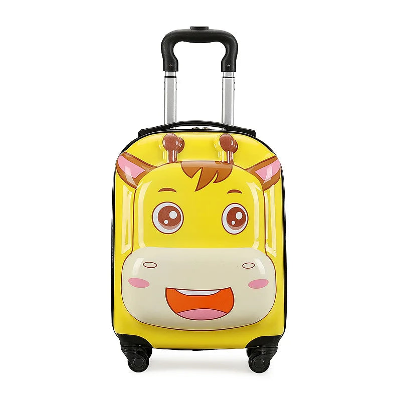 18 Inch ABS Spinner Cartoon Children's Trolley Case Wheel Suitcase Cute Animal 3D Three-dimensional Student Travel Luggage