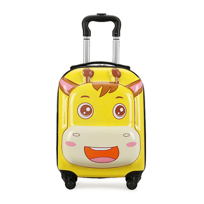 18 Inch ABS Spinner Cartoon Children's Trolley Case Wheel Suitcase Cute Animal 3D Three-dimensional Student Travel Luggage