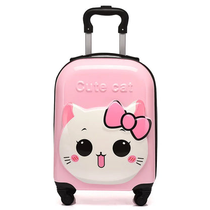 18 Inch ABS Spinner Cartoon Children's Trolley Case Wheel Suitcase Cute Animal 3D Three-dimensional Student Travel Luggage