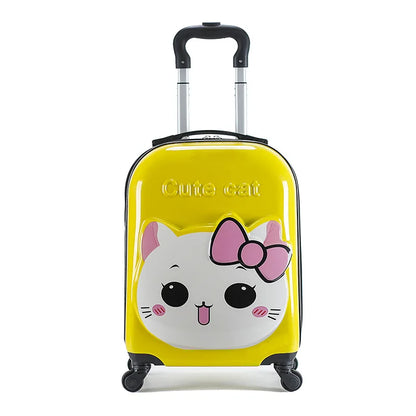 18 Inch ABS Spinner Cartoon Children's Trolley Case Wheel Suitcase Cute Animal 3D Three-dimensional Student Travel Luggage