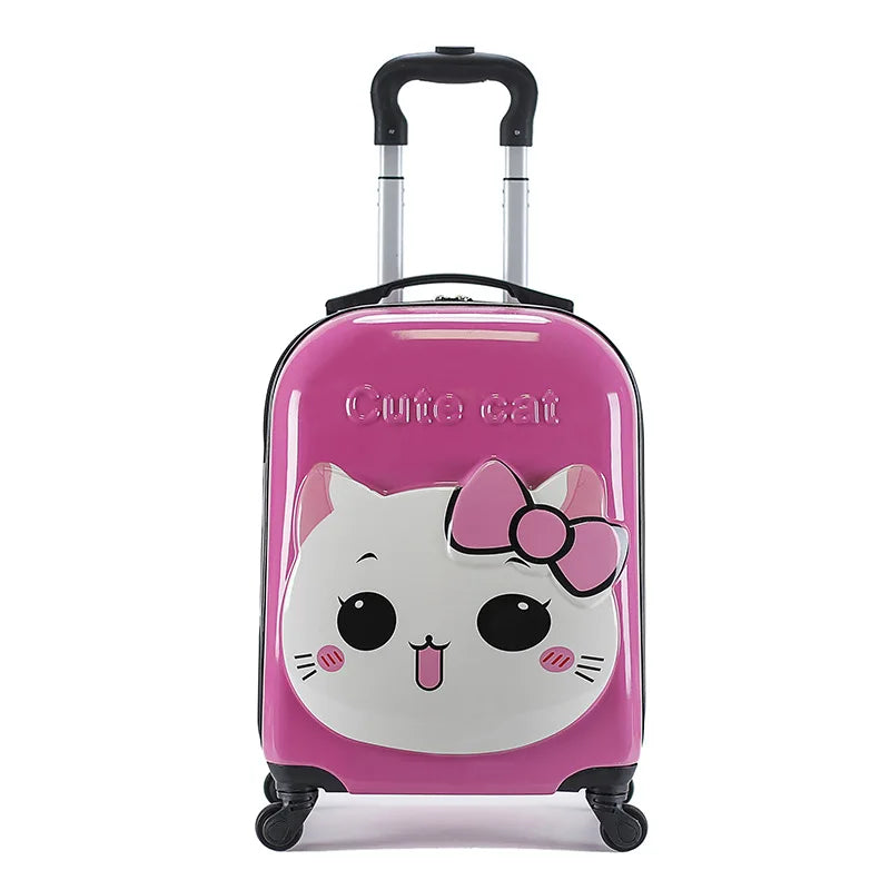 18 Inch ABS Spinner Cartoon Children's Trolley Case Wheel Suitcase Cute Animal 3D Three-dimensional Student Travel Luggage