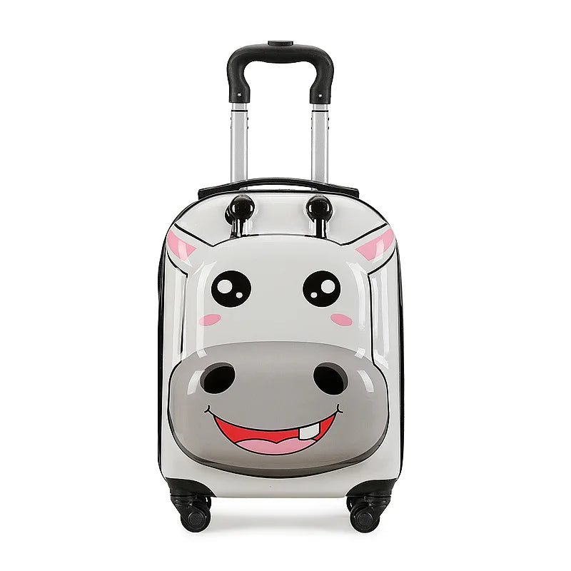 18 Inch ABS Spinner Cartoon Children's Trolley Case Wheel Suitcase Cute Animal 3D Three-dimensional Student Travel Luggage