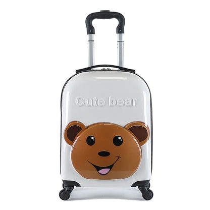 18 Inch ABS Spinner Cartoon Children's Trolley Case Wheel Suitcase Cute Animal 3D Three-dimensional Student Travel Luggage