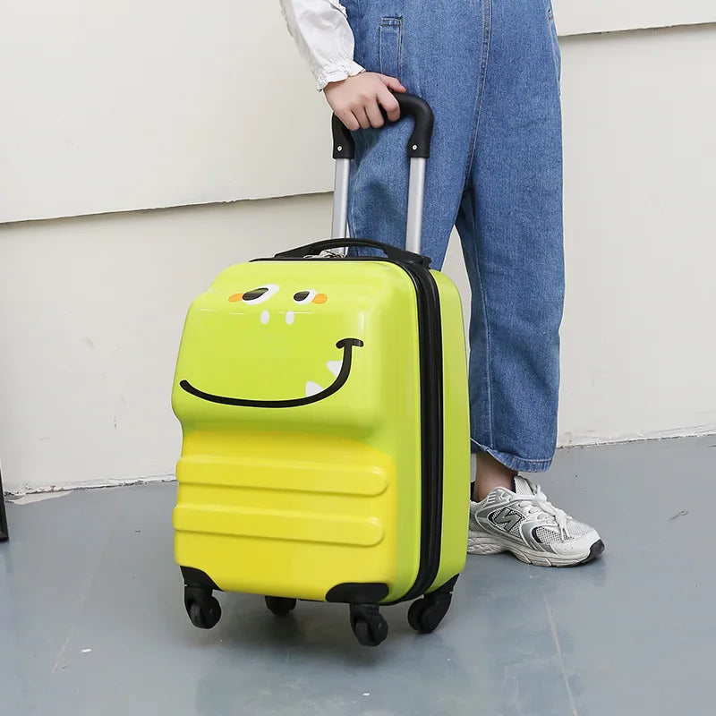18 Inch ABS Spinner Cartoon Children's Trolley Case Wheel Suitcase Cute Animal 3D Three-dimensional Student Travel Luggage