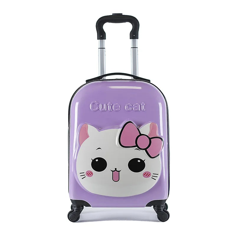 18 Inch ABS Spinner Cartoon Children's Trolley Case Wheel Suitcase Cute Animal 3D Three-dimensional Student Travel Luggage