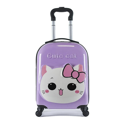 18 Inch ABS Spinner Cartoon Children's Trolley Case Wheel Suitcase Cute Animal 3D Three-dimensional Student Travel Luggage
